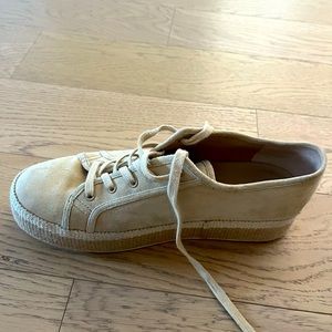 Tan Vince suede platform sneakers